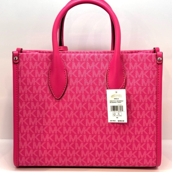 Michael Kors Mirella Small Signature Logo Crossbody Bag Dragonfruit - Picture 5 of 7